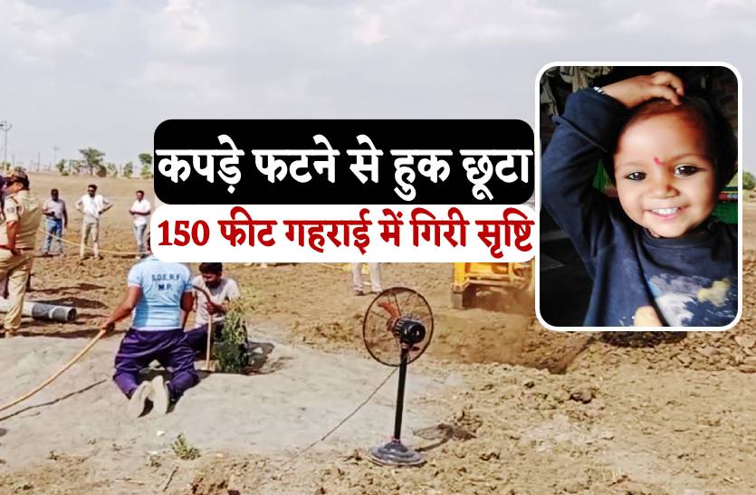 BREAKING : बोरवेल से सृष्टि को निकालते वक्त बड़ा हादसा, छुक छूटने से 150 फीट
गहराई में गिरी बच्ची
