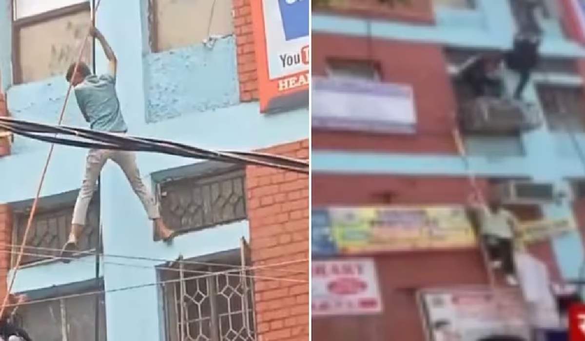 दिल्ली : मुखर्जीनगर के कोचिंग सेंटर में लगी भीषण आग, जान बचाने के ल‍िए इमारत से
कूदे स्टूडेंट, देंखे Video